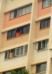 Residents waving from high up their flats and shouting "Workers' Party!" to you